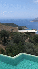 Morning at seaside villa in Kaş with pool and gardens