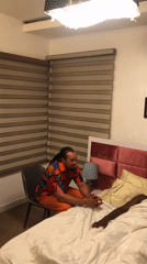 Film crew shoots indoor and outdoor scenes at tropical location