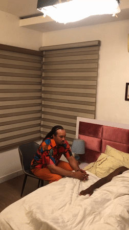 Film crew shoots indoor and outdoor scenes at tropical location