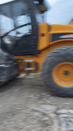 Early morning construction activity recorded in Hristiyanovo, Bulgaria