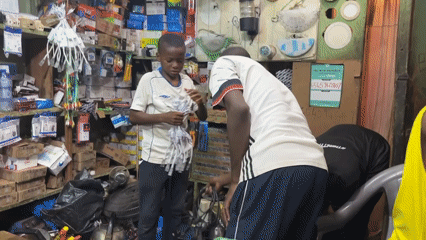 Busy electronics shop in Barden Yana, Nigeria