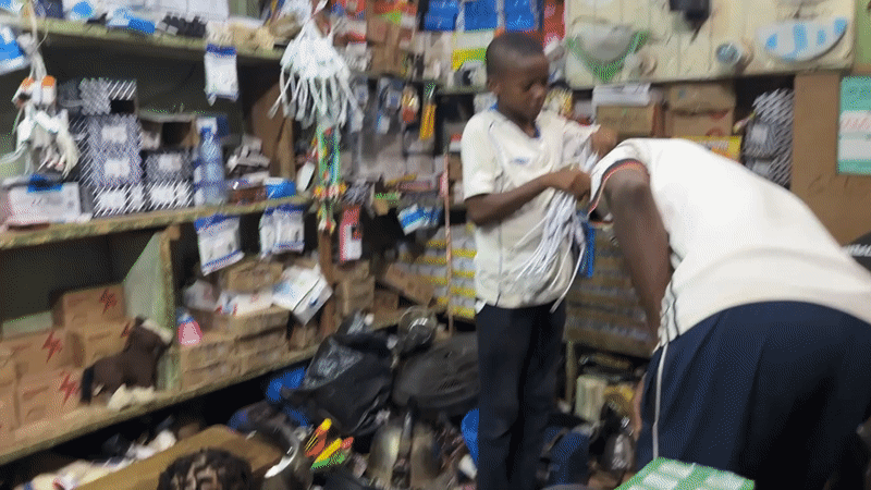Busy electronics shop in Barden Yana, Nigeria