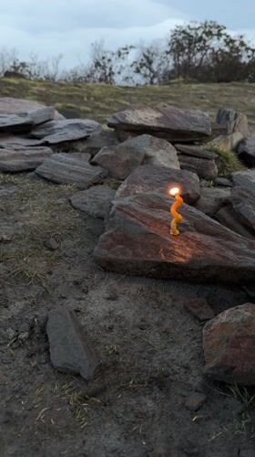 Dawn gathering documented in foggy Nepal mountains, April 2026