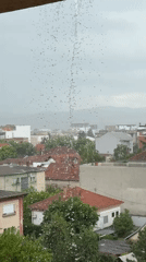 Hailstorm batters Kragujevac, Serbia during morning hours