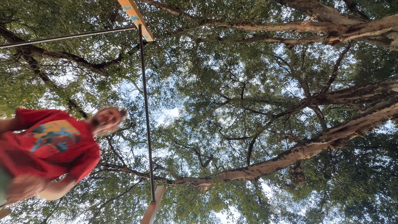 Acrobat performs 360-degree flip on pull-up bar in Pokhara