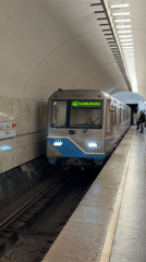 Moscow Metro Train 127 Arrives at Station Bound for Medvedkovo