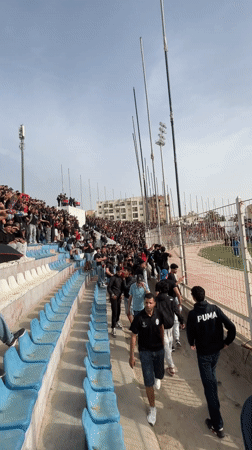 Crowd gathers at stadium in Safi, Morocco