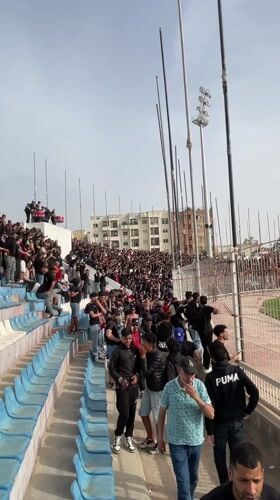 Crowd gathers at stadium in Safi, Morocco