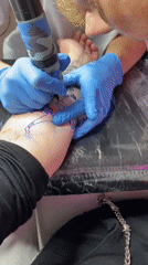 Tattoo session documented over four hours in Bar, Montenegro