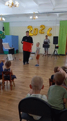 Magic show for kids in a Chaikovsky community hall