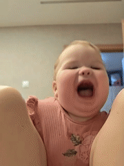 Baby's morning playtime captured in Chaikovsky, Russia