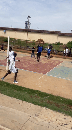 Community volleyball game observed in Gura Top, Nigeria