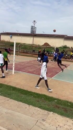 Community volleyball game observed in Gura Top, Nigeria