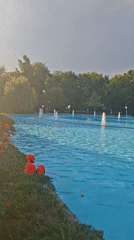 Evening fountain display draws observers in Plovdiv park