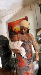 Baby photoshoot session documented in Vom, Nigeria studio