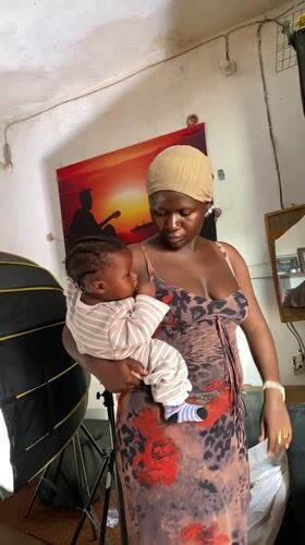 Baby photoshoot session documented in Vom, Nigeria studio