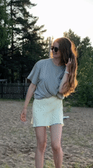 Sunset on a Russian sandy beach, casual summer afternoon
