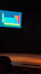 Man gives presentation at Vinnytsia theater