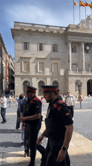 Barcelona's historic center bustles under clear skies