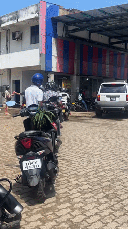 Vehicles queue for fuel at Ahangama gas station