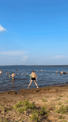 Summer crowds hit the Kama River beach in Chaikovsky