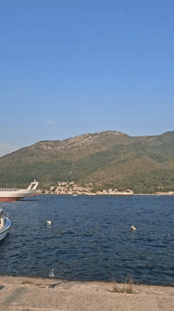 Ferry traffic on the Bay of Kotor, Jošice terminal