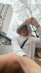Cyclist films himself riding through wet Buenos Aires streets