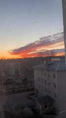 Sunset observed across Chaikovsky, Russia with colorful sky display