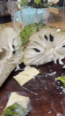 Soursop fruit prepared on cutting board in Bắc Nha Trang
