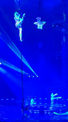 Aerial performers in neon costumes spotted in Tver