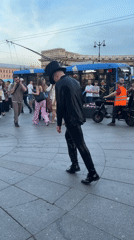 Street performers entertain crowds in Saint Petersburg square