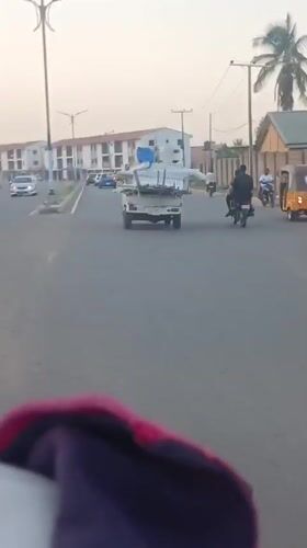 Truck transporting plastic containers observed on Nigerian road