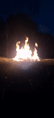 Nighttime bonfire documented in Vallecito, Venezuela countryside