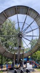 Family enjoys morning amusement park outing in Chaikovsky, Russia