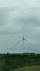 Morning drive through Georgian wind farm captured by travelers