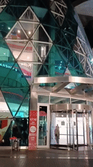 Evening foot traffic observed at Baku shopping center dome