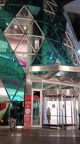 Evening foot traffic observed at Baku shopping center dome