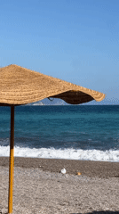 Beach day captured at Prijevor, Montenegro seaside resort