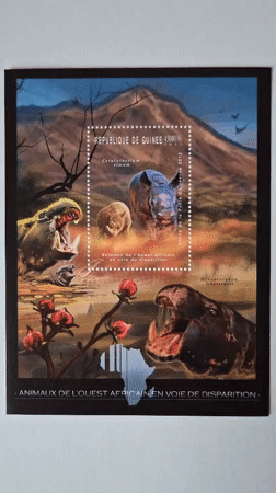 Wildlife stamps featuring rhinos, giraffes documented in Pleven