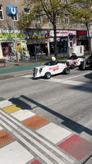 Vintage go-cart bachelorette tour spotted on Vienna streets