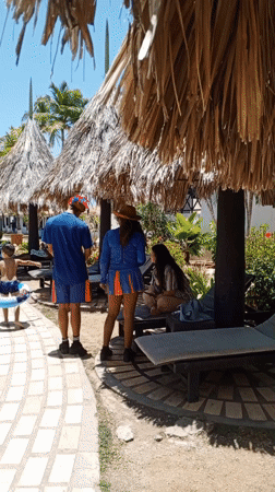 Resort guests enjoy amenities at Porlamar tropical hotel complex
