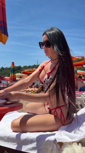 Summer beach day documented in Boreti, Montenegro