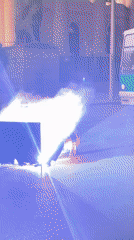 Night welding repairs conducted on Sofia street near streetcar