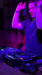 DJ performs at Francis Club in Krasnoyarsk with colorful lighting