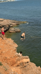 Cliff jumping and water sports recorded at Greek coastal cliffs