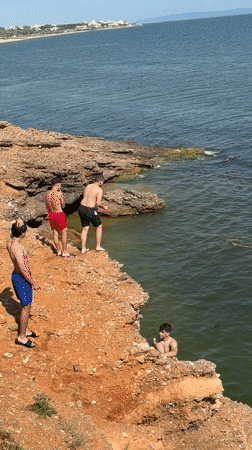 Cliff jumping and water sports recorded at Greek coastal cliffs