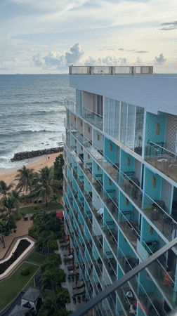 Aerial resort views captured from elevated position in Galle