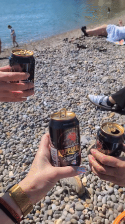Beach gathering with drinks and water sports in East Devon