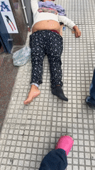 Street scenes documented near Buenos Aires' Teatro Colón Friday afternoon
