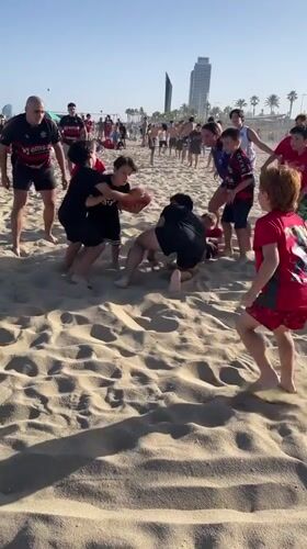 Summer afternoon at Barceloneta: sports, sun, and crowds